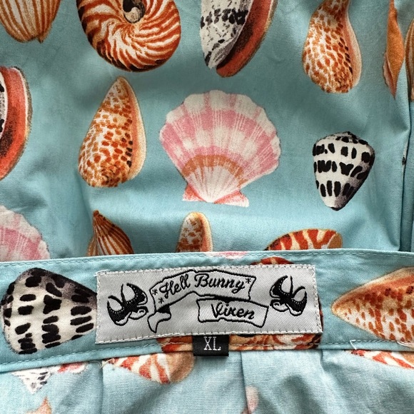 HELL BUNNY VIXEN Retro A-Line Pleated Maya Bay Skirt Women’s Size XL - Picture 6 of 10